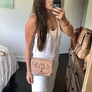 Boho Moroccan Leather Crossbody Bag